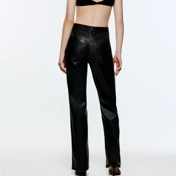Zara Full Length 90’s Faux Leather Pants - Picture 4 of 7